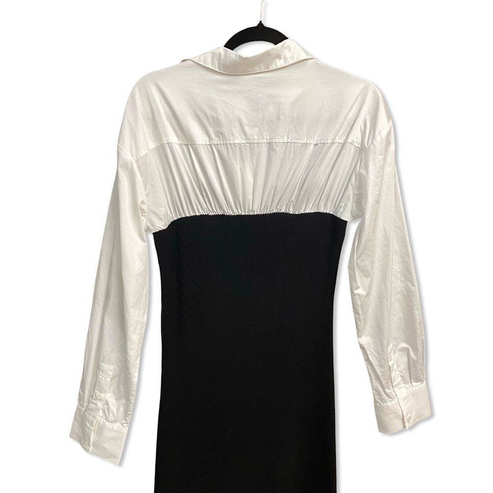 Astr The Label Allyn Dress Black & White
 Long Sleeve knit poplin Revolve XL - Picture 7 of 10